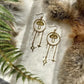 Bohemian Folk Style Pendant Natural Quartz Crystal Gold Circle Mushroom Earrings