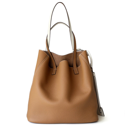 Brown Cowhide Daily Tote Bag Shoulder Bag Mom Bag