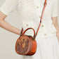 <tc>Brown Leather Elk Printed Retro Round Shoulder Bags</tc>