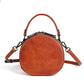 <tc>Brown Leather Elk Printed Retro Round Shoulder Bags</tc>