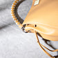 Brown Leather Retro One Handle Handbag