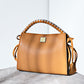 Brown Leather Retro One Handle Handbag