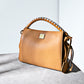 Brown Leather Retro One Handle Handbag