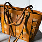 Brown Vintage Leather Braided Bag Bucket Handbag Shoulder Tote Bag