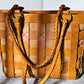 Brown Vintage Leather Braided Bag Bucket Handbag Shoulder Tote Bag