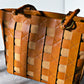 Brown Vintage Leather Braided Bag Bucket Handbag Shoulder Tote Bag