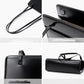 Black Leather Square Shoulder Office Chic Handbag