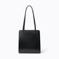 Black Leather Square Shoulder Office Chic Handbag