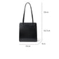 Black Leather Square Shoulder Office Chic Handbag