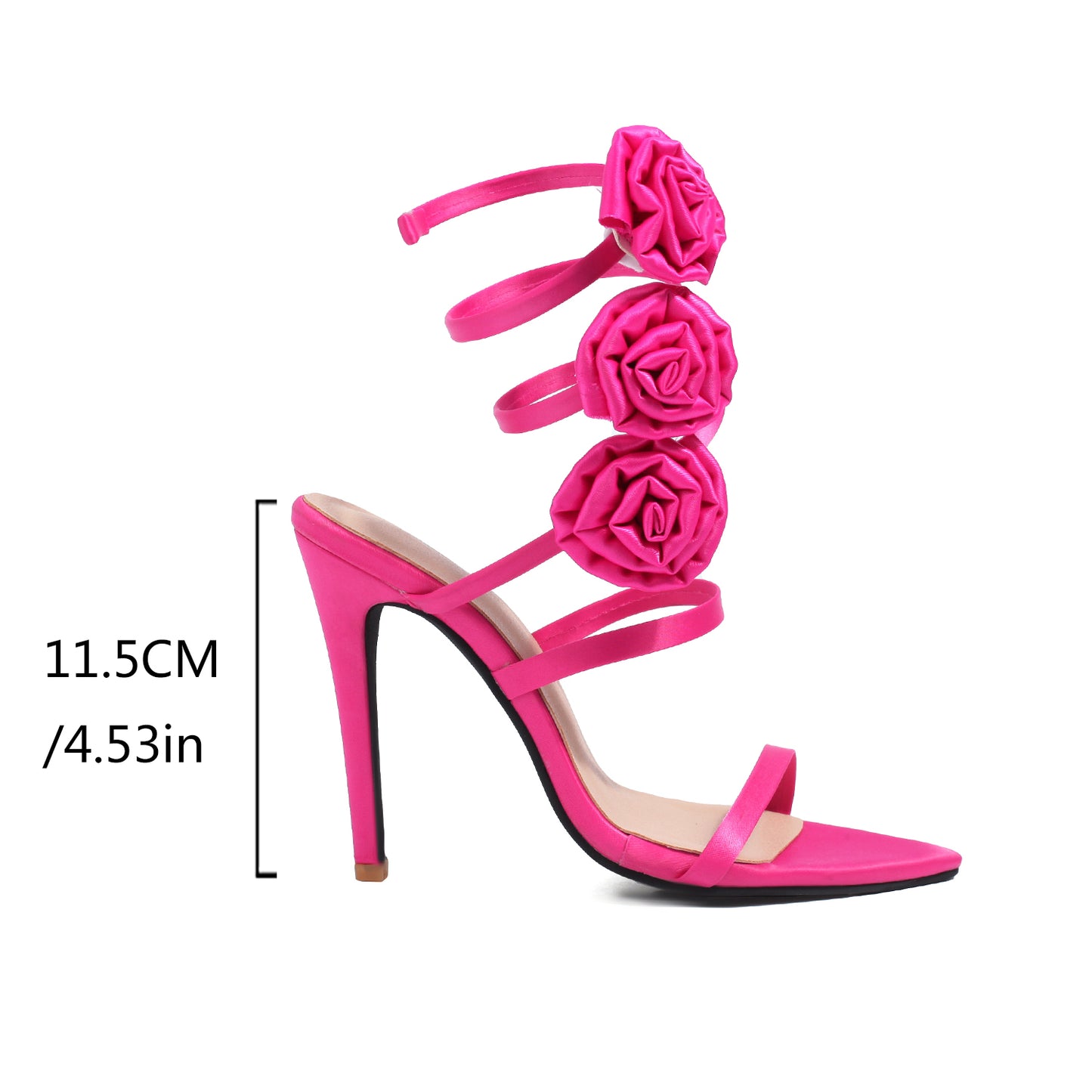 <tc>Champange Satin Flowers Stiletto Heels Strappy Sandals for Party</tc>