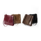 Coffee Brown Leather Square Shoulder Office Chic Handbag