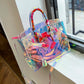 Gold Luck Colors Hologram Summer Beach Transparent Clear Bag