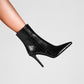 Croco Print Black Phoenix Leather Stiletto Heel Ankle Boots