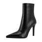 Croco Print Black Phoenix Leather Stiletto Heel Ankle Boots