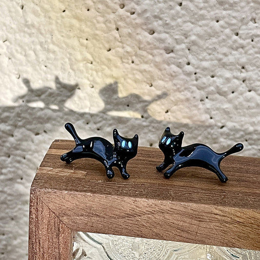 cute black cat earrings