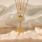 Fashion Gold Starfish Seashell Multilayer Necklace