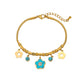 Four Leaf Clover Flower Devil's Eye Multilayer Bracelet Set