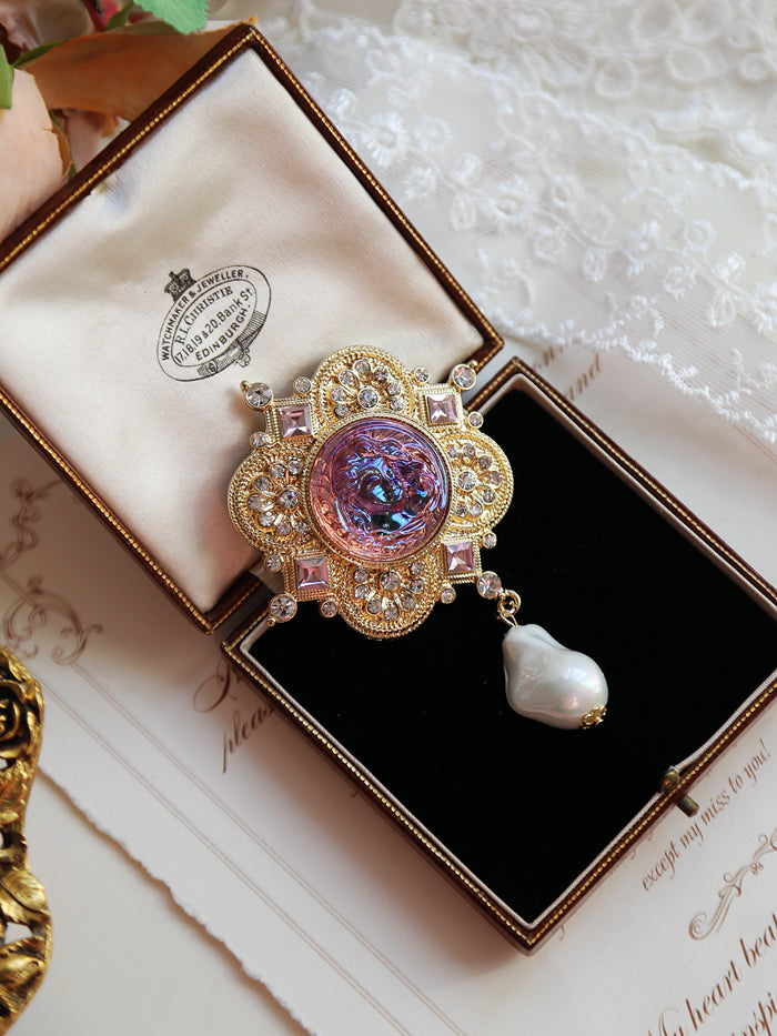 <tc>French Vintage Dream Angel Brooch Baroque Pearl Pendant Brooch Pin</tc>