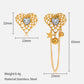 gold asymmetric hollow heart earrings