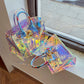 Gold Luck Colors Hologram Summer Beach Transparent Clear Bag