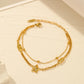 Gold Star Rhinestone Stainless Steel Fashion Chain Bracelet