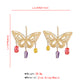 golden hollow butterfly pendant earrings