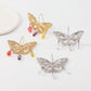 golden hollow butterfly pendant earrings