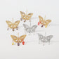 golden hollow butterfly pendant earrings