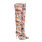 Graffiti Pointed Toe Stiletto Heel Over Zani Boots