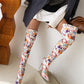 Graffiti Pointed Toe Stiletto Heel Over Zani Boots