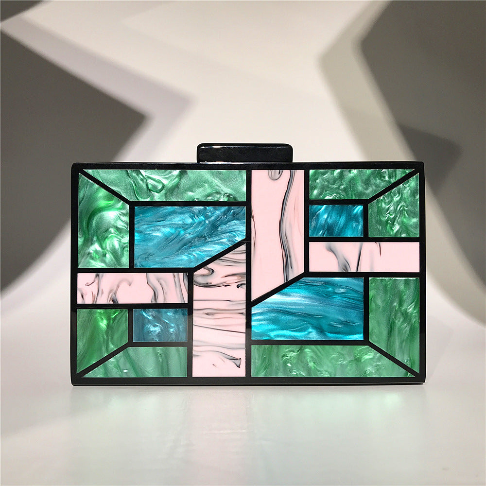 Party Green Acrylic Evening Clutch Bag