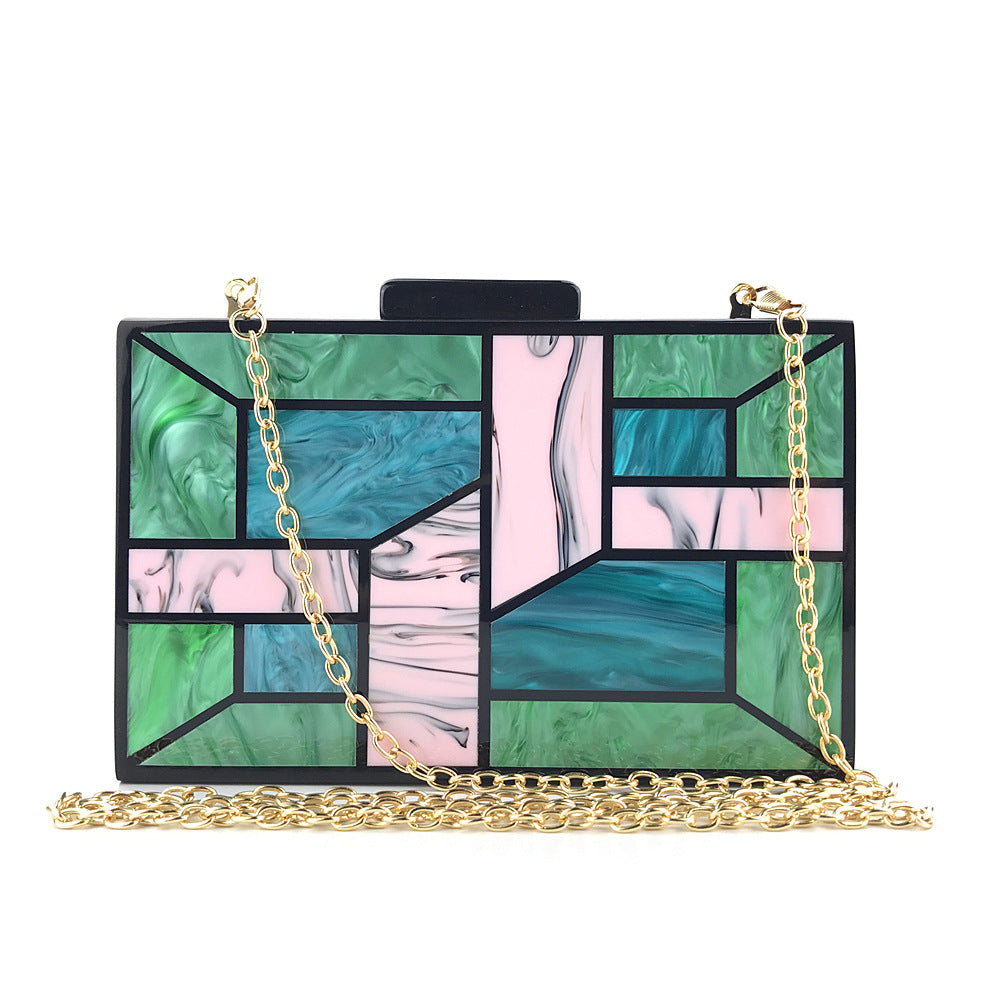 Party Green Acrylic Evening Clutch Bag