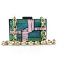 Party Green Acrylic Evening Clutch Bag