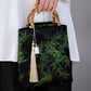 Green Bamboo Pattern Handle Bucket Bag