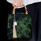 Green Bamboo Pattern Handle Bucket Bag