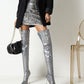 Gray Hologram Pointed Toe Stiletto Over Zani Boots