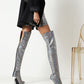 Gray Hologram Pointed Toe Stiletto Over Zani Boots