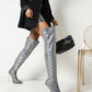 Gray Hologram Pointed Toe Stiletto Over Zani Boots