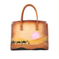 <tc>Brown Hand Painted Desert Camel Leather Tote Bag</tc>