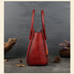 <tc>Red Hand Painted Desert Camel Leather Tote Bag</tc>