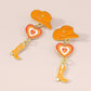 Hat Heart Oil Multi Layer Love Cowboy Boots Fashion Earrings