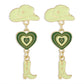 Hat Heart Oil Multi Layer Love Cowboy Boots Fashion Earrings