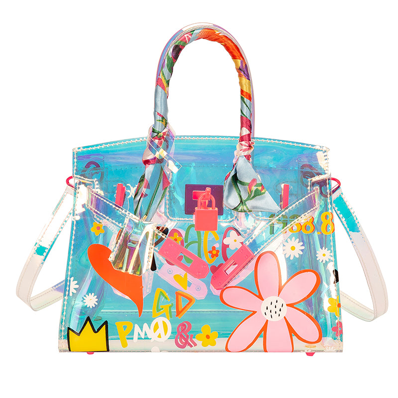 Hologram Laser Beach Handbag Summer Transparent Clear Bag