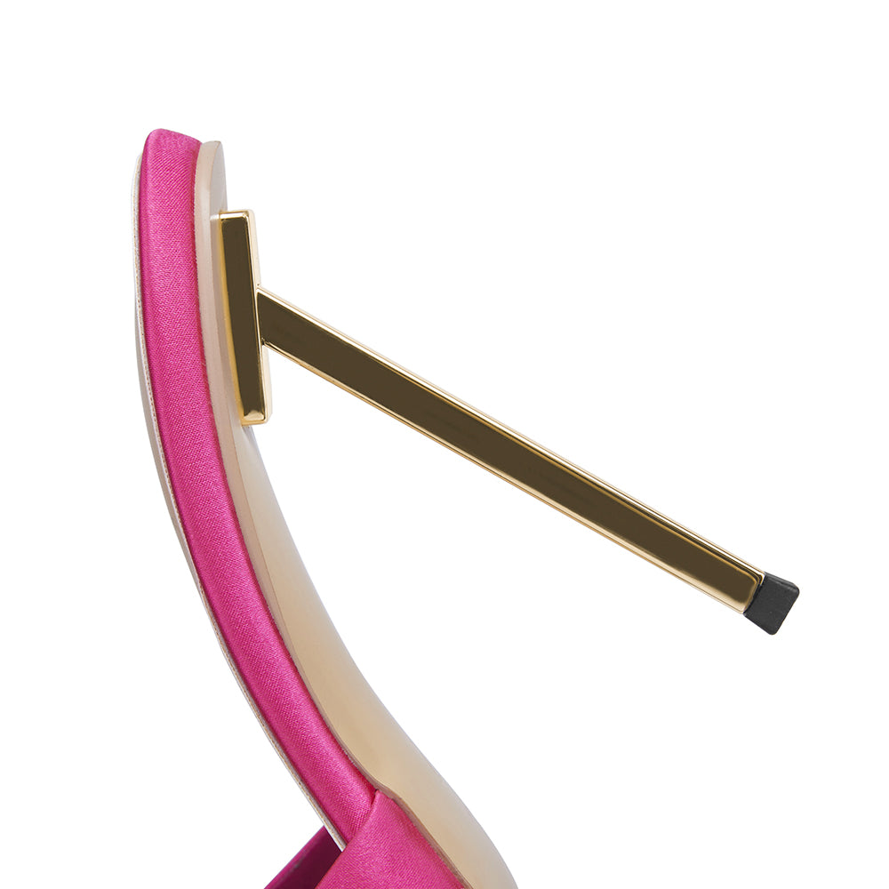 <tc>Pink Bow Stiletto Heel Mules Sandals</tc>