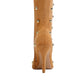 Khaki Suede Style Studded Design Fashion Stiletto Heel Thigh High Boots Long Boots