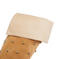 Khaki Suede Style Studded Design Fashion Stiletto Heel Thigh High Boots Long Boots