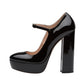 Ladies Platform Dress Heels Round Toe Chunky Heel Mary Jane Pumps