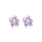 Lavender crystal clear flower earrings