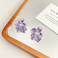 Lavender crystal clear flower earrings