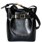 Leather belt shoulder bucket bag